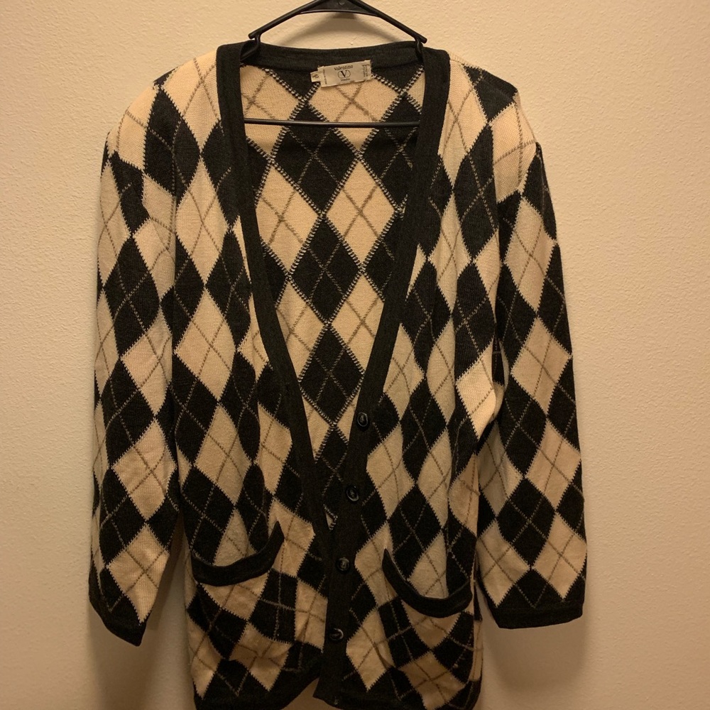 AUTHENTIC Vintage Valentino Argyle Cardigan